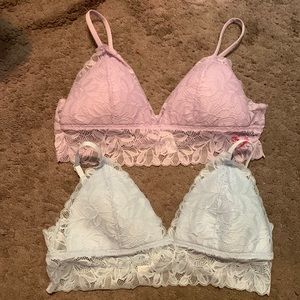 Lace bralettes (blue&purple) (sold together)